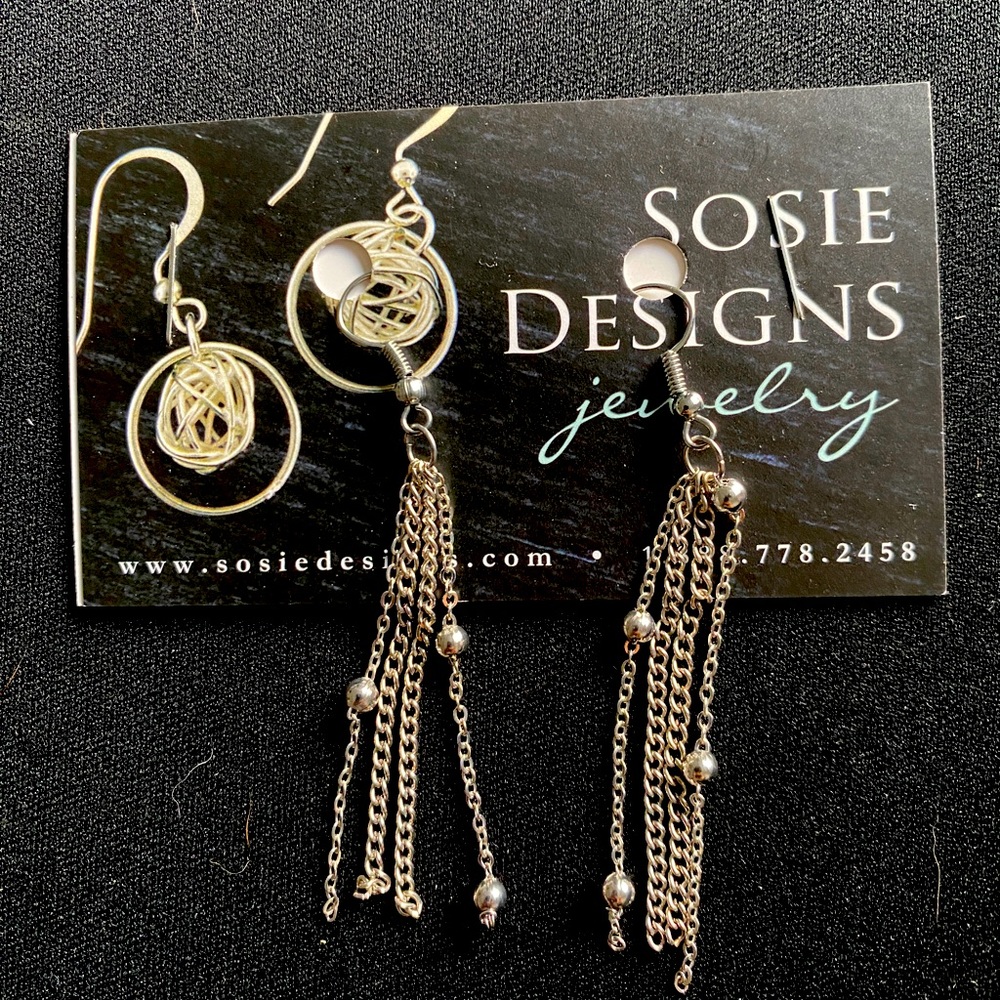 Metal Fringe Earrings (New, NWT, Never Worn)